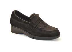 MOCASSINO COMFORT DONNA INGRASSATA NERO VELOUR